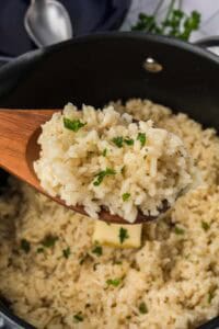Garlic Butter Rice - Eating on a Dime