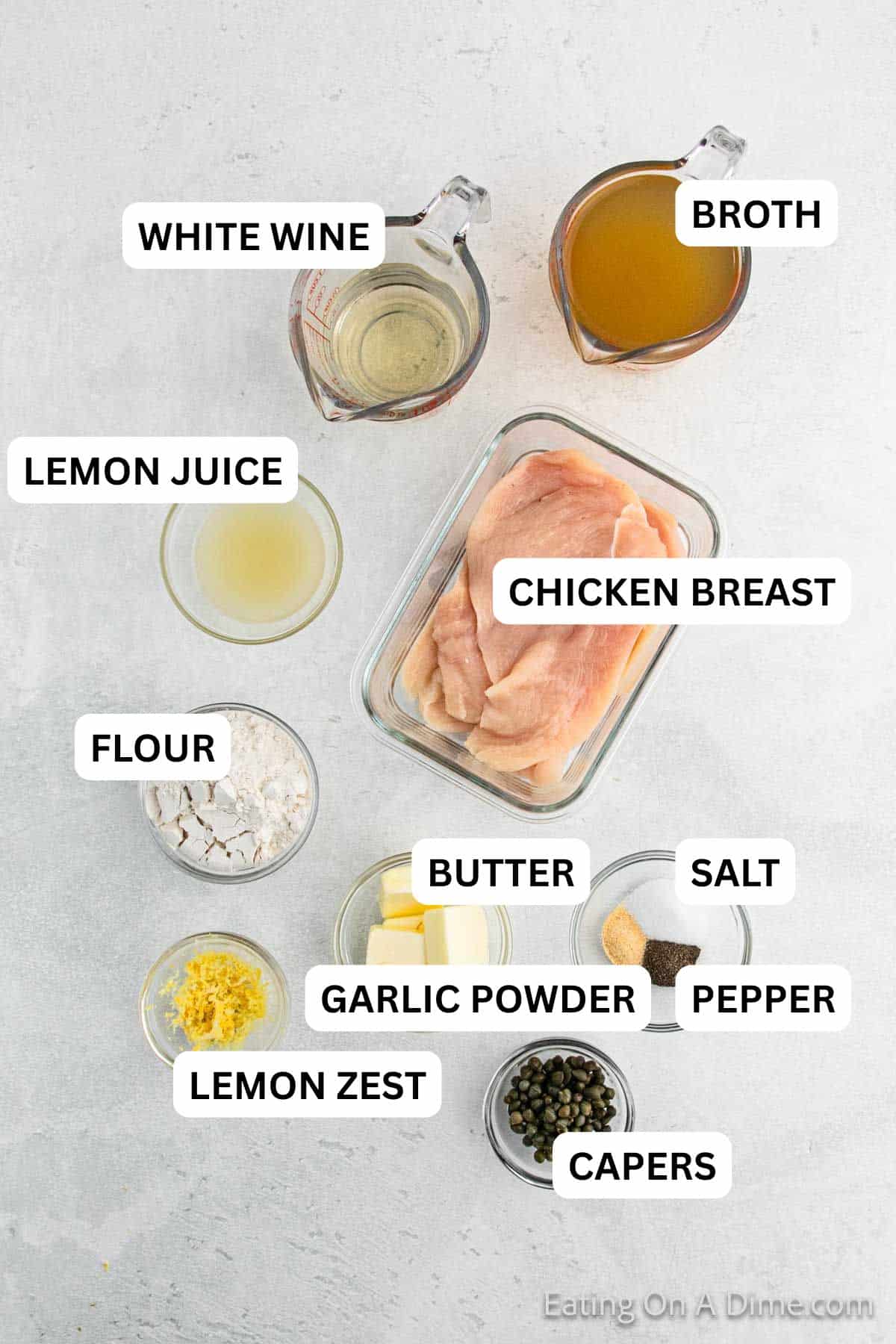 Ingredients needed for the recipe.