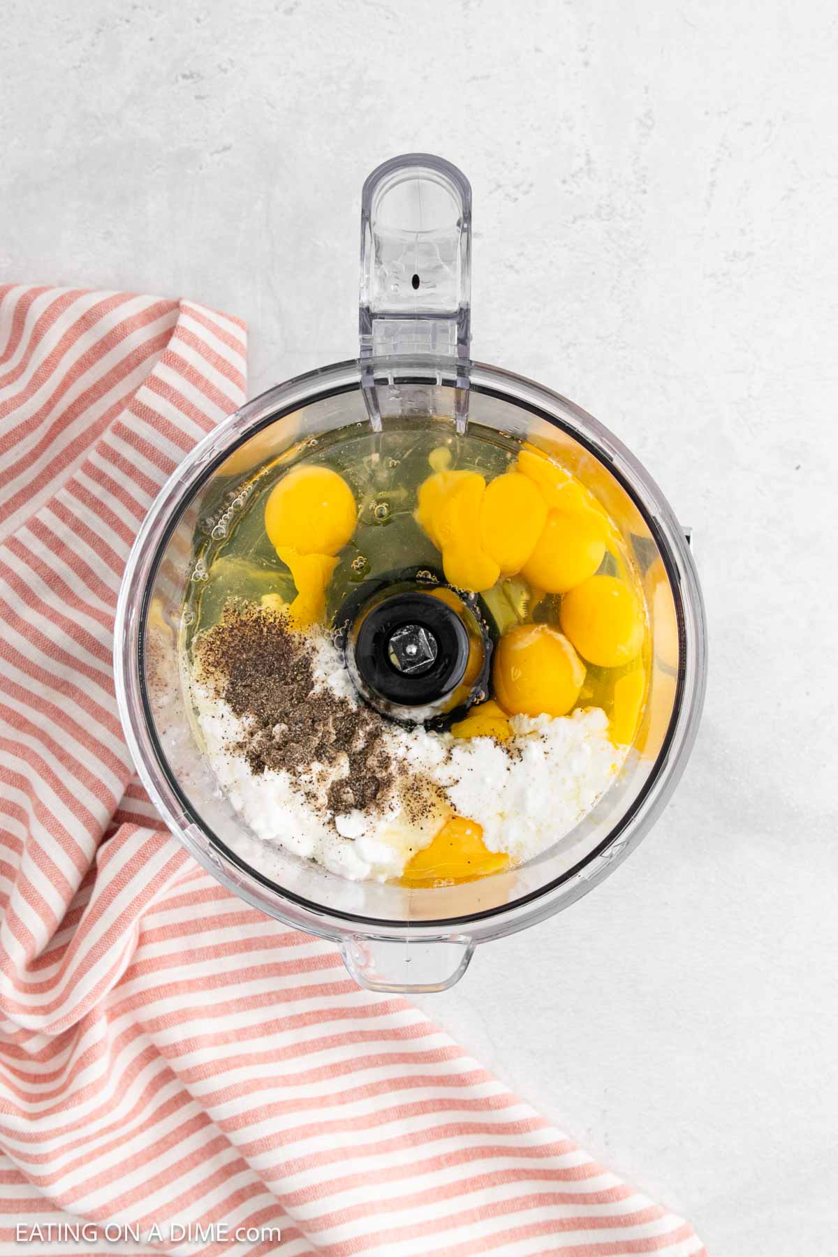 Combining the ingredients in the blender