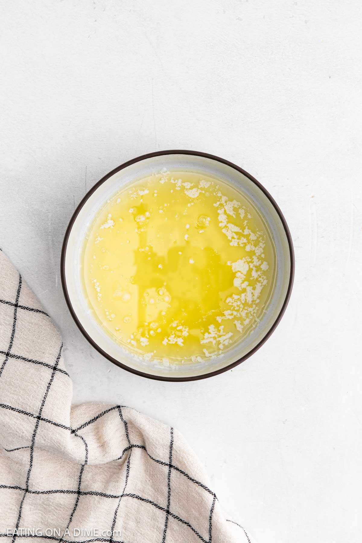 Melted butter in a bowl