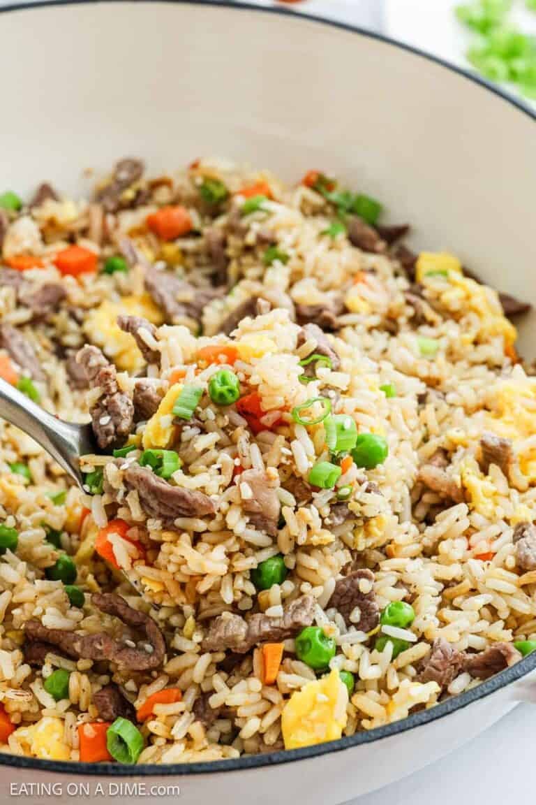 Beef Fried Rice for a Delicious Weeknight Meal - Eating on a Dime