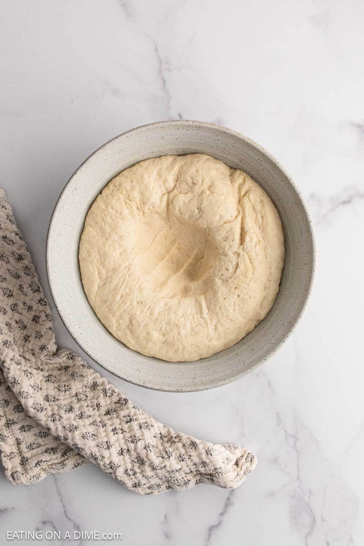 Large dough ball in a bowl