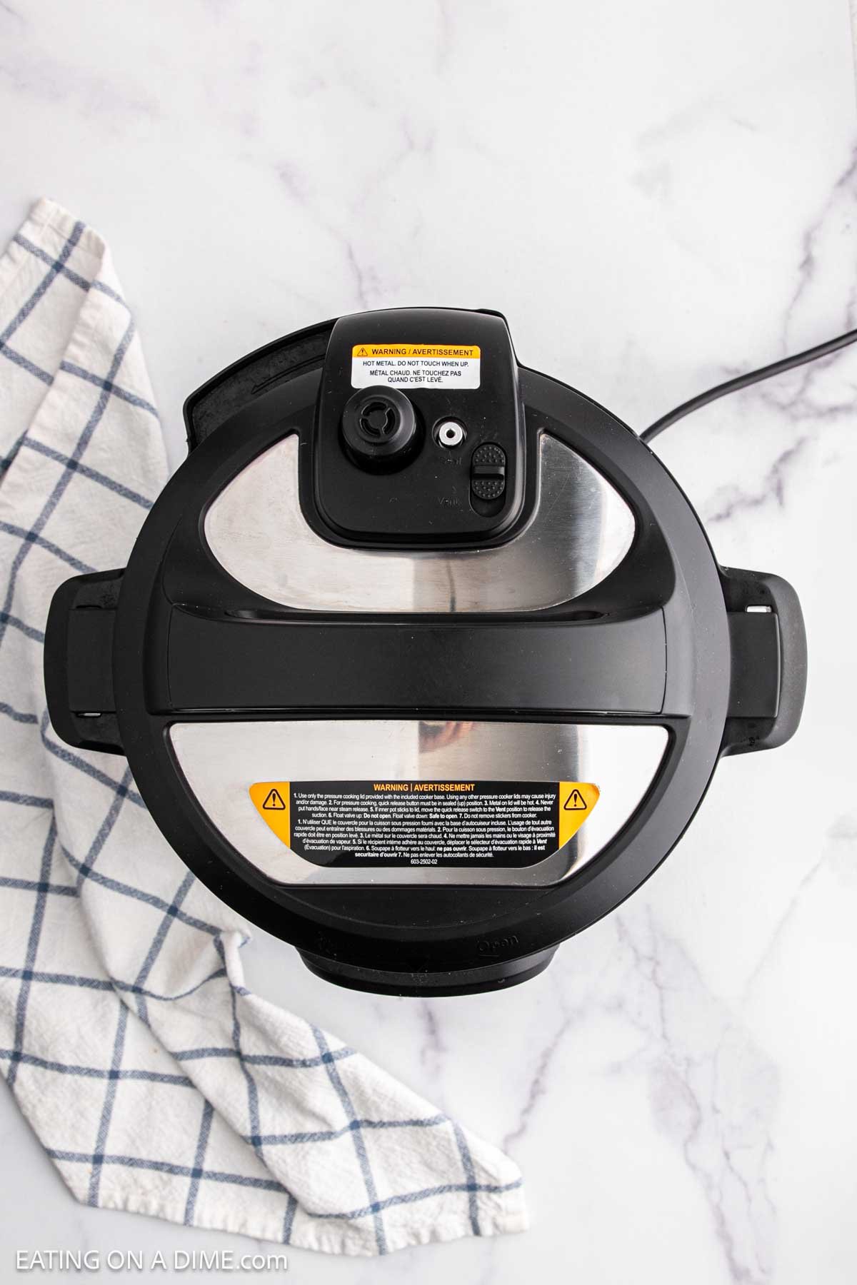 Place lid on instant pot