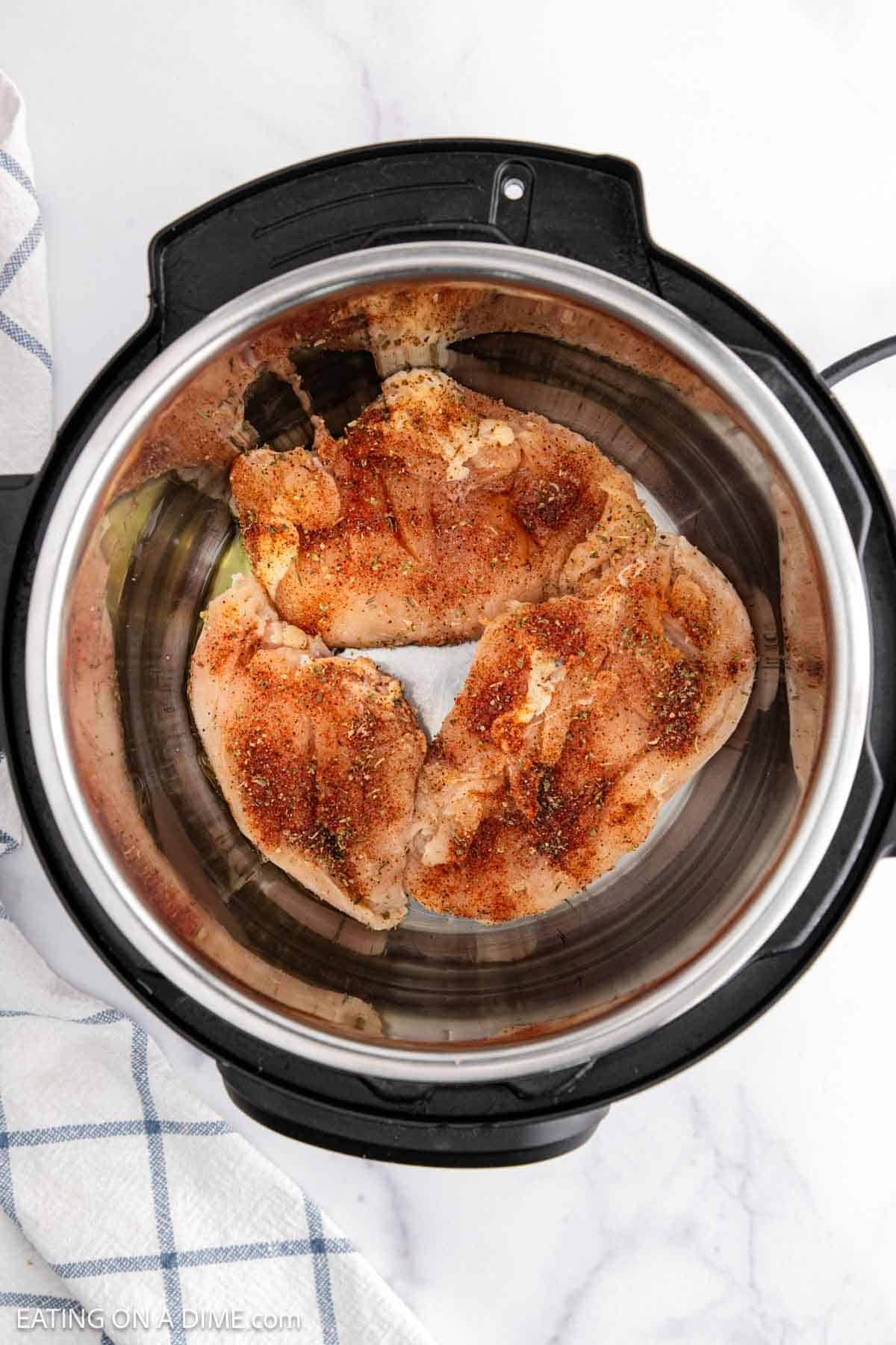 Seasoned chicken breast in the instant pot