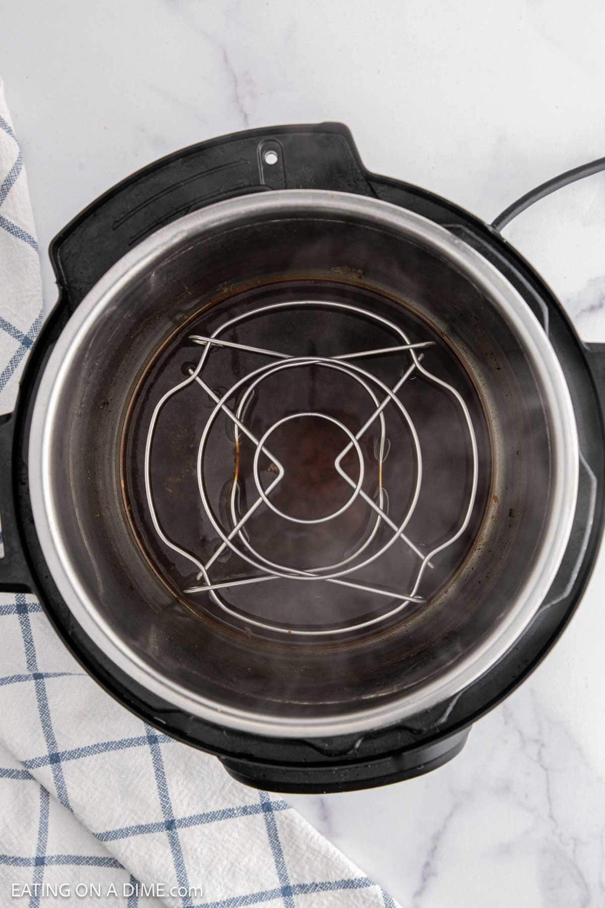 Placing the trivet in the instant pot