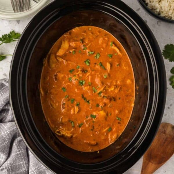 Chicken tikka masala in a slow cooker.