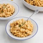 Mac and cheese in a bowl.