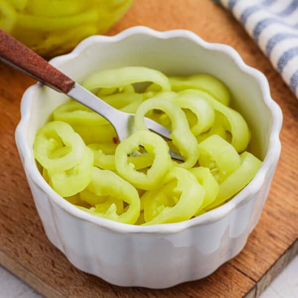 Pickled Banana Peppers in a bowl.
