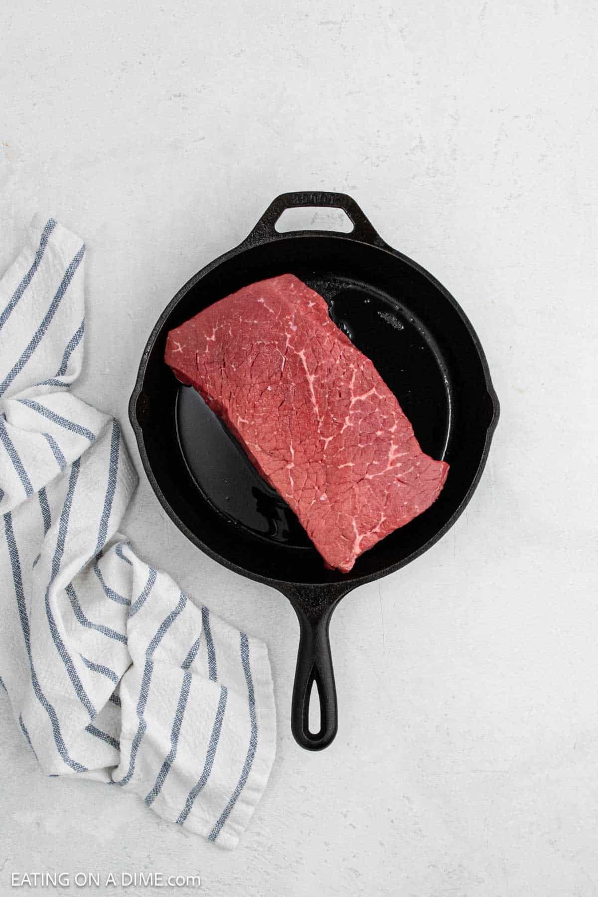 London broil in a cast iron skillet.