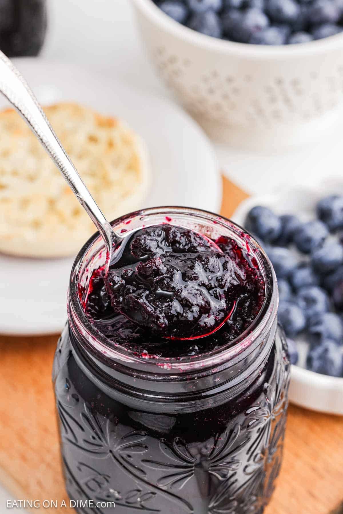 Ready to serve jam in a jar.
